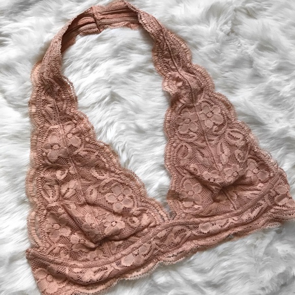 >>LAST<< Sasha Halter Lace Bralette - Apricot - Picture 2 of 7